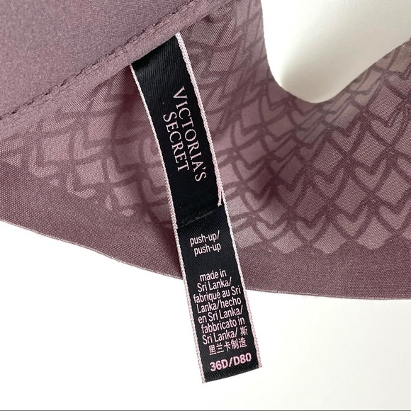Victoria Secret Mauve Front Closure Push Up Bra Underwire Racerback Bra Sz 36D - Picture 7 of 8